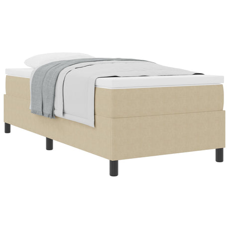 Box Spring Bed With Mattress Light Green Grey 80X200 Cm Corduroy Fabric