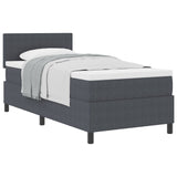 Box Spring Bed With Mattress Dark Grey 80X200 Cm Corduroy Fabric