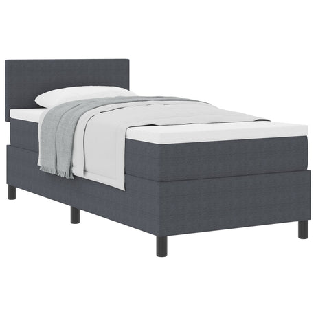 Box Spring Bed With Mattress Dark Grey 80X200 Cm Corduroy Fabric