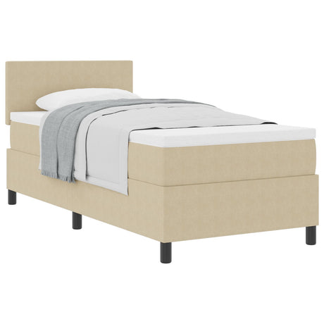 Box Spring Bed With Mattress Light Green Grey 80X200 Cm Corduroy Fabric