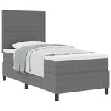 Box Spring Bed With Mattress Light Grey 80X200 Cm Corduroy Fabric