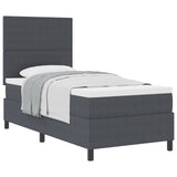Box Spring Bed With Mattress Dark Grey 80X200 Cm Corduroy Fabric