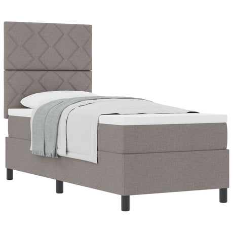 Box Spring Bed With Mattress Taupe 80X200 Cm Fabric