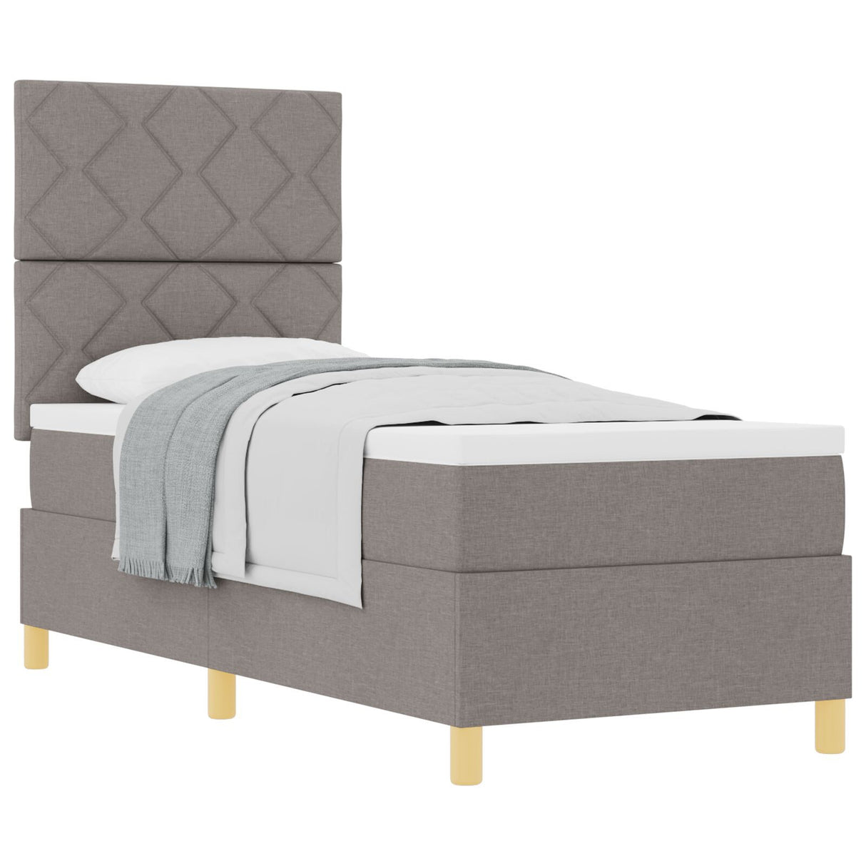 Box Spring Bed With Mattress Taupe 80X200 Cm Fabric