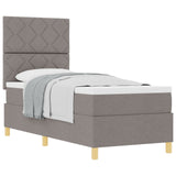 Box Spring Bed With Mattress Taupe 80X200 Cm Fabric