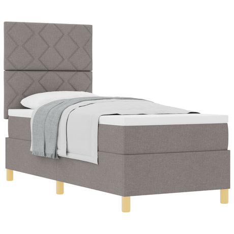 Box Spring Bed With Mattress Taupe 80X200 Cm Fabric