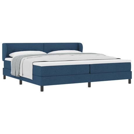 Box Spring Bed With Mattress Blue 200X200 Cm Fabric