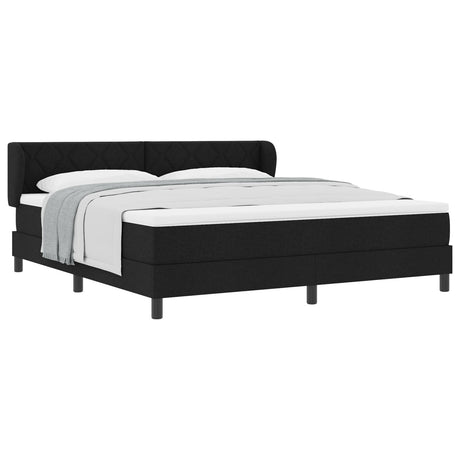Box Spring Bed With Mattress Black 180X200 Cm Fabric