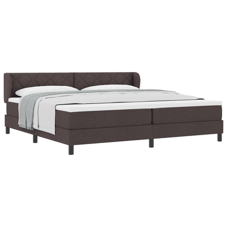 Box Spring Bed With Mattress Dark Brown 200X200 Cm Fabric