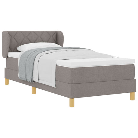 Box Spring Bed With Mattress Taupe 100X200 Cm Fabric