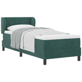 Box Spring Bed With Mattress Dark Green 80X200 Cm Velvet