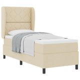 Box Spring Bed With Mattress - Cream, 80X200 Cm Fabric