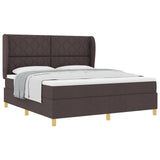 Box Spring Bed With Mattress Dark Brown 180X200 Cm Fabric
