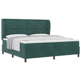 Box Spring Bed With Mattress Dark Green 200X200 Cm Velvet