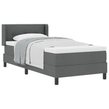 Box Spring Bed With Mattress Dark Grey 80X200 Cm Fabric,  Headboard Button Tufted Dark Grey 80 Cm Fabric