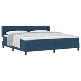 Box Spring Bed With Mattress Blue 200X200 Cm Fabric,  Headboard Button Tufted Blue 200 Cm Fabric
