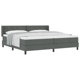 Box Spring Bed With Mattress Dark Grey 200X200 Cm Fabric,  Headboard Diamond Blocks Design Dark Grey 200 Cm Fabric