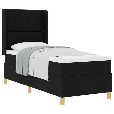 Box Spring Bed With Mattress Black 80X200 Cm Fabric