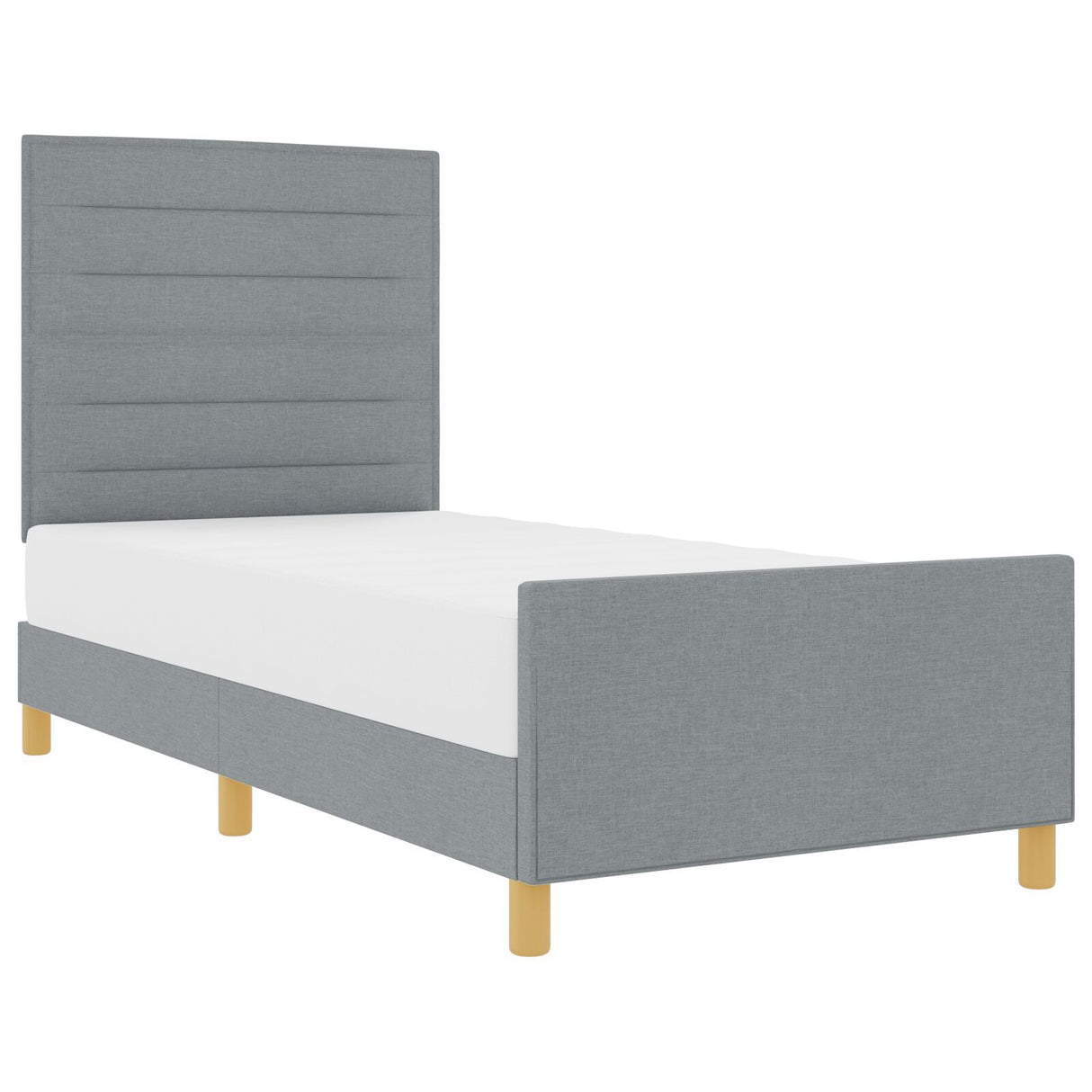 Bed Frame Light Grey 80X200 Cm Fabric