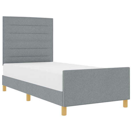 Bed Frame Light Grey 80X200 Cm Fabric