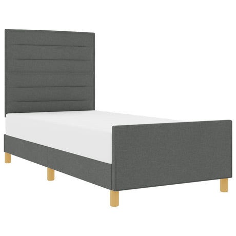 Bed Frame Dark Grey 90X190 Cm Fabric