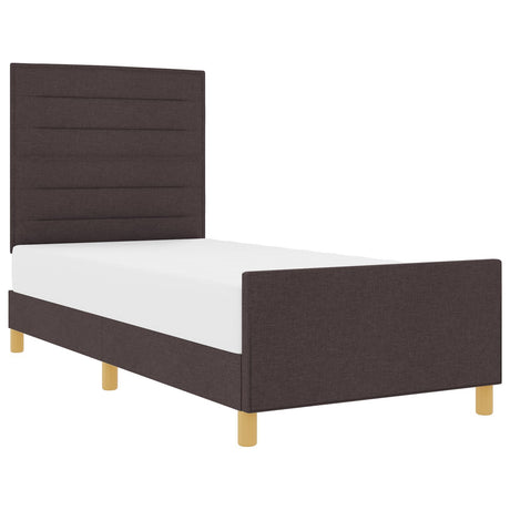 Bed Frame In Dark Brown, 90X190 Cm, Fabric