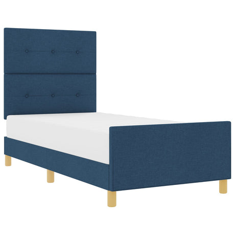 Bed Frame In Blue, 80X200 Cm, Fabric