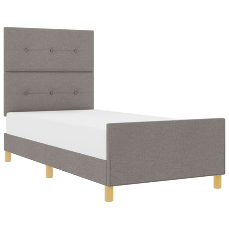 Bed Frame In Taupe, 90X190 Cm, Fabric