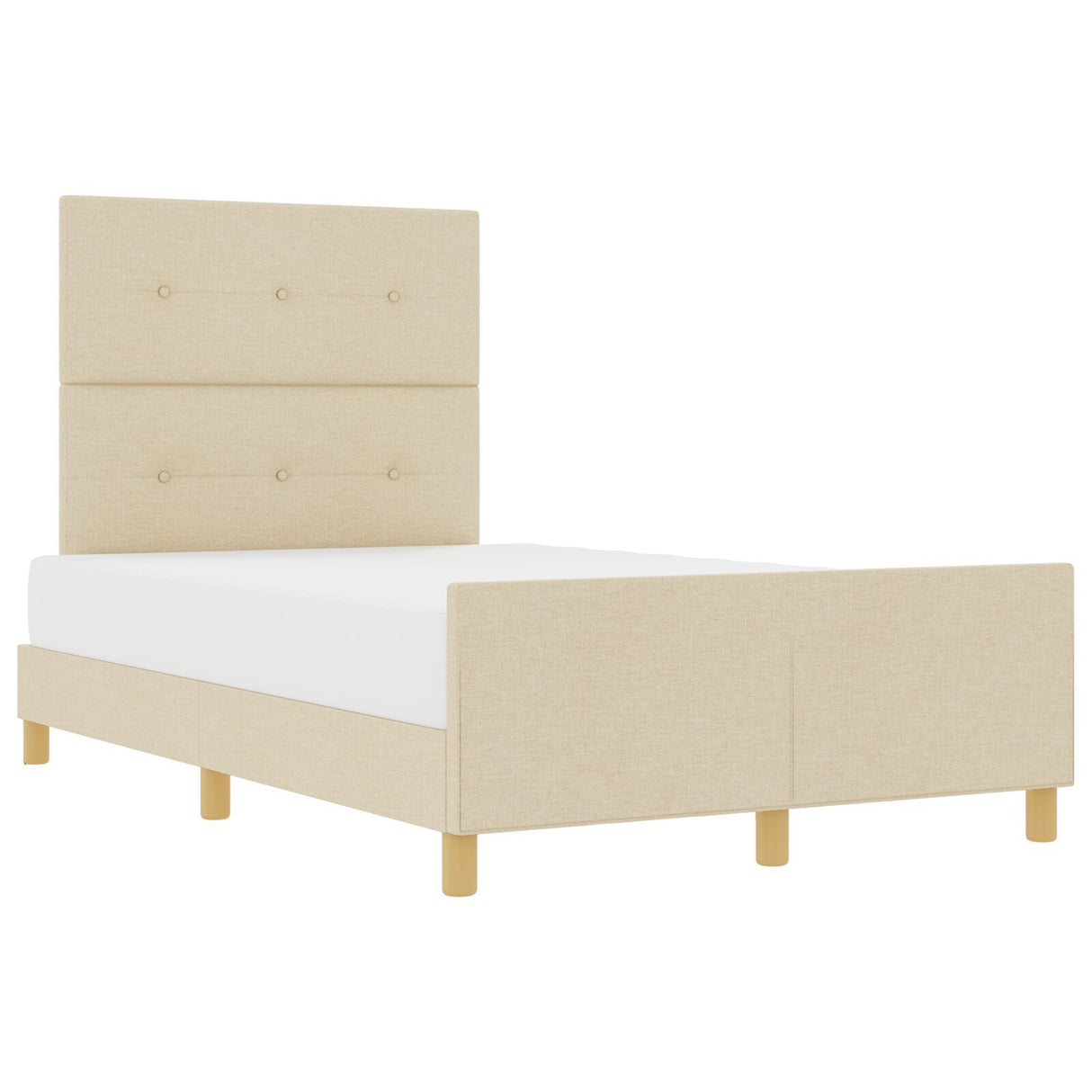 Bed Frame Cream 120X200 Cm Fabric