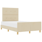 Bed Frame Cream 120X200 Cm Fabric