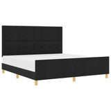 Bed Frame Black 180X200 Cm Fabric