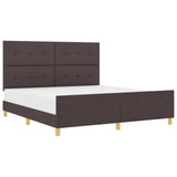 Bed Frame Dark Brown 180X200 Cm Fabric