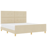 Bed Frame Cream 180X200 Cm Fabric