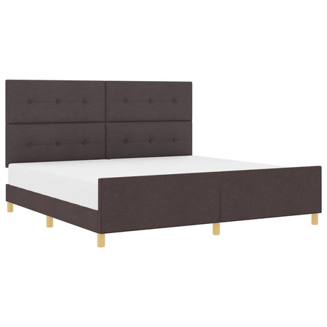 Dark Brown Fabric Bed Frame 200X200 Cm