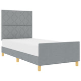 Bed Frame Light Grey 100X200 Cm Fabric
