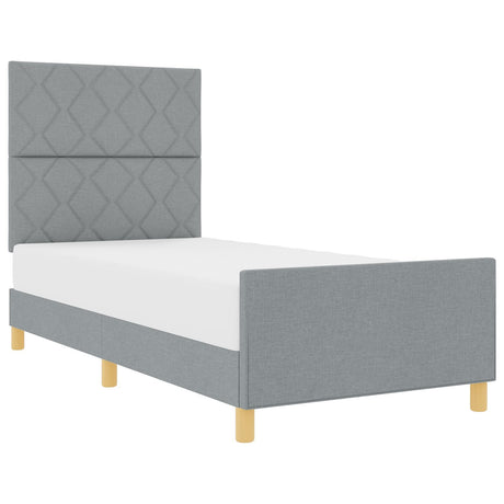 Bed Frame Light Grey 100X200 Cm Fabric