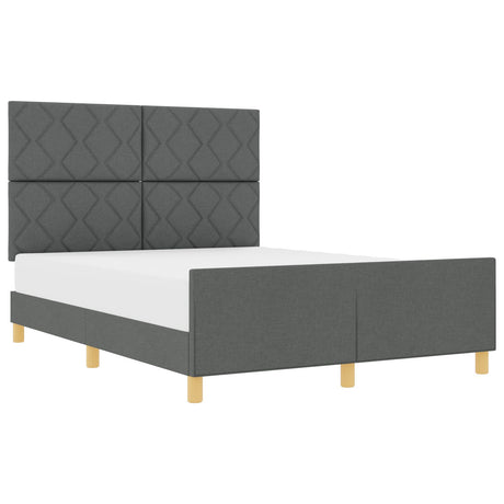 Dark Grey Bed Frame 140X190 Cm Fabric