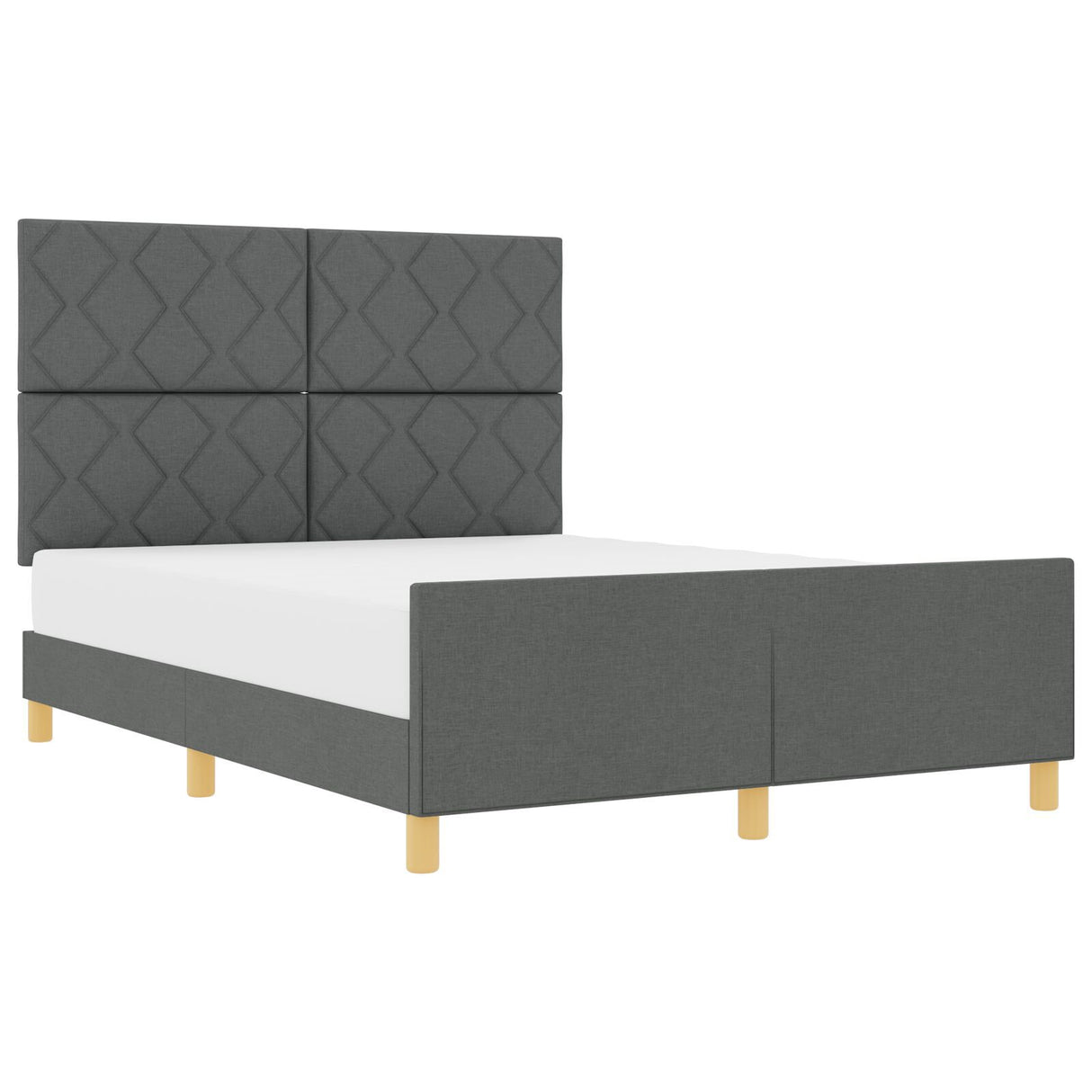 Bed Frame In Dark Grey, 140X200 Cm, Fabric