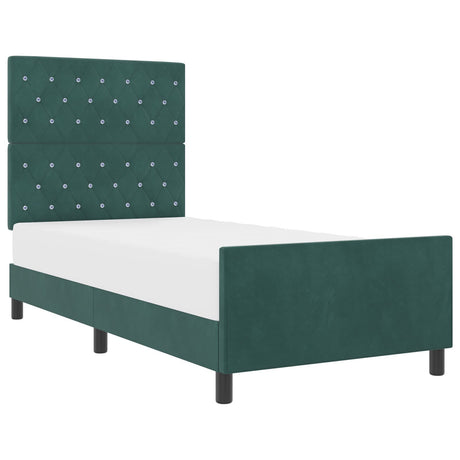 Bed Frame Dark Green 90X190 Cm Velvet