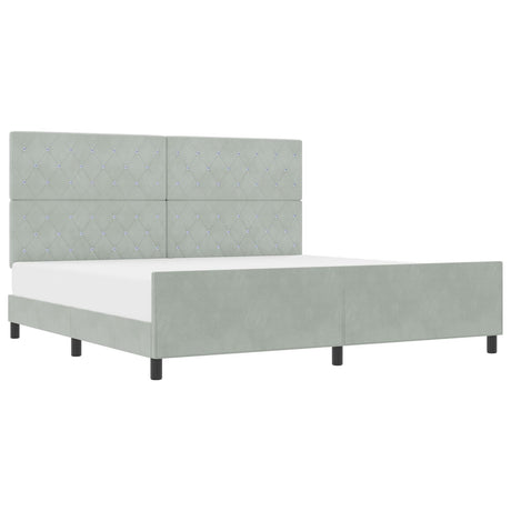 Bed Frame Light Grey 200X200 Cm Velvet