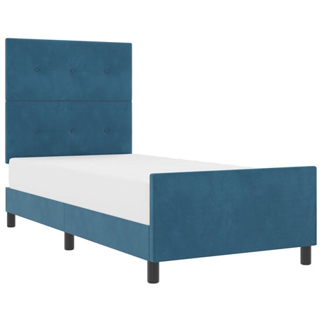 Bed Frame Dark Blue 100X200 Cm Velvet