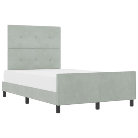 Light Grey Velvet Bed Frame 120X200 Cm