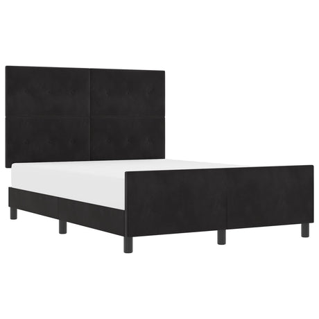 Bed Frame Black 140X200 Cm Velvet