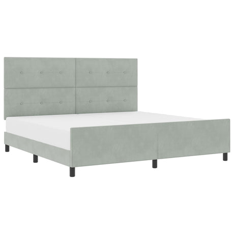 Bed Frame Light Grey 200X200 Cm Velvet