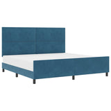 Bed Frame Dark Blue 200X200 Cm Velvet