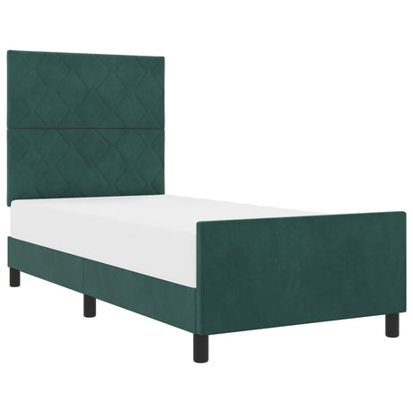 Bed Frame Dark Green 90X200 Cm Velvet