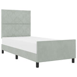 Bed Frame Light Grey 100X200 Cm Velvet