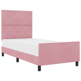 Pink Velvet Bed Frame 100X200 Cm