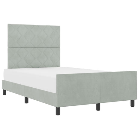 Bed Frame Light Grey 120X200 Cm Velvet