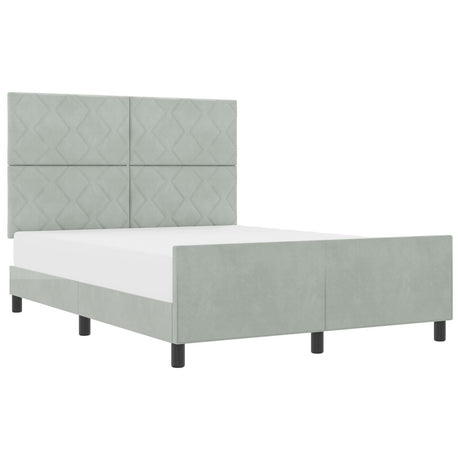 Bed Frame Light Grey 140X190 Cm Velvet